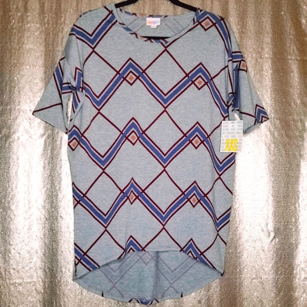 LuLaRoe BNWT XXS Irma tunic - gray argyle